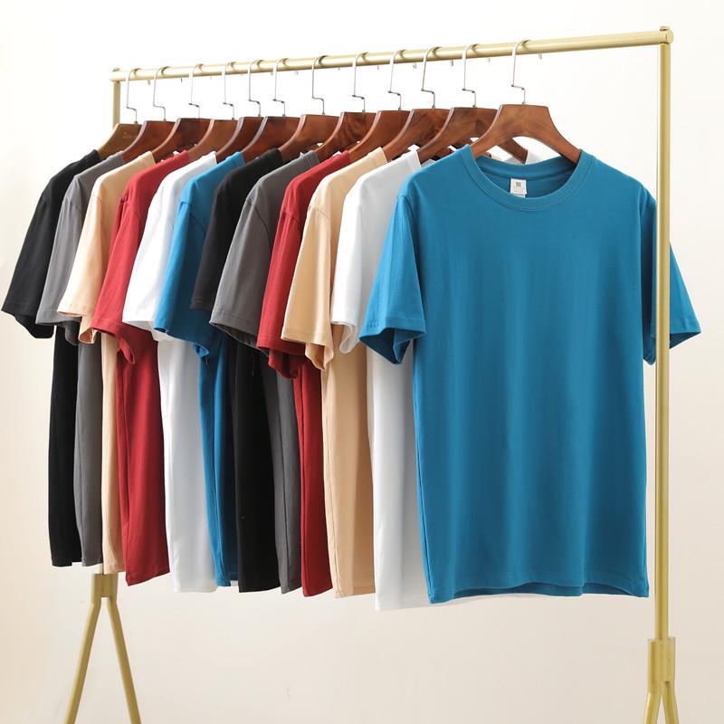 T-shirt da Uomo Girocollo Manica Corta 180g Cotone - Colore Unico Bianca per Stampa Logo Fai-da-te