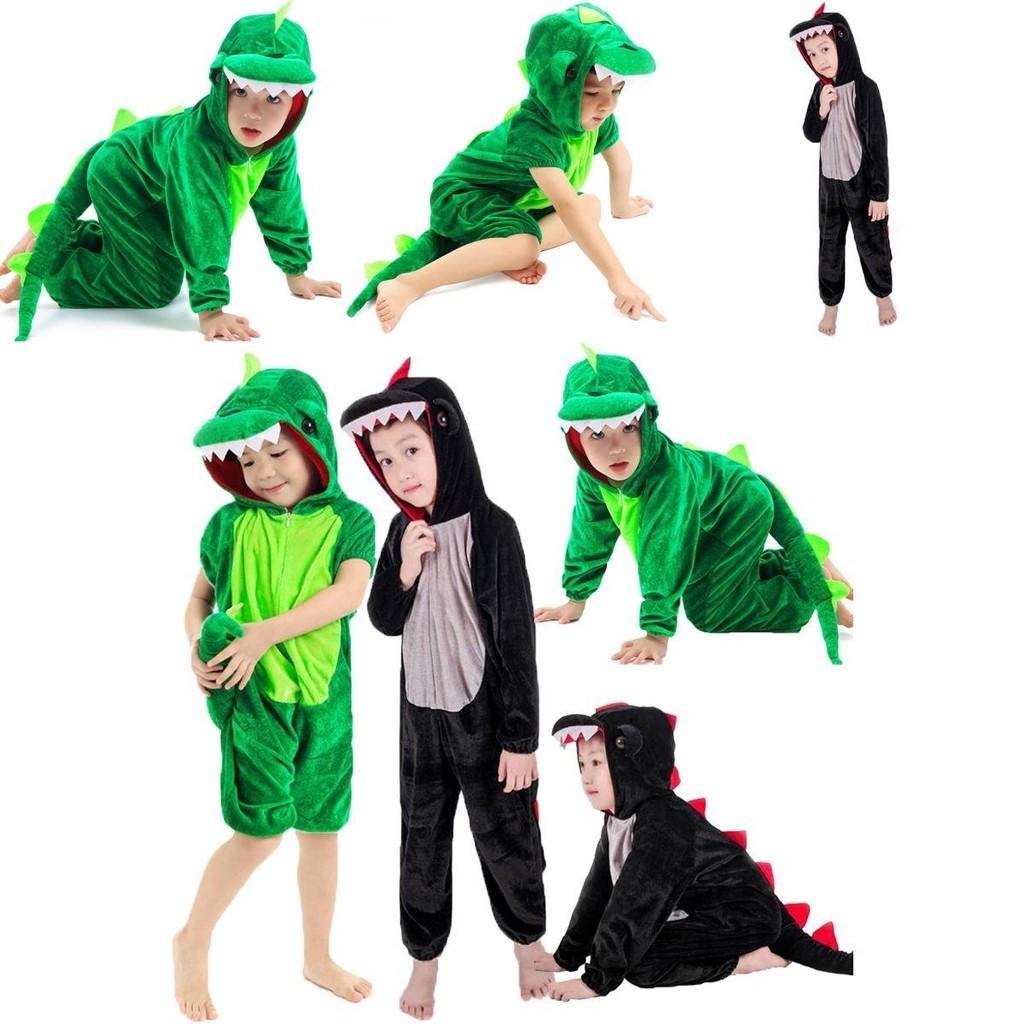 Vibrant Unisex Halloween Dinosaur Costume Crocodile Jumpsuit For Kids Cosplay Events
