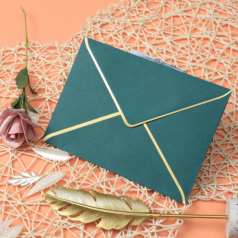 Elegant A7 European Gold-Edge Invitation Envelopes for Weddings & Parties