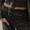 Y2k Leather Waist Belt Gothic Dress Jeans Belt Fashionable Women's Rivet Belt  Streetwear