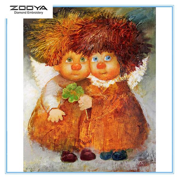 

ZOOYA 3D Алмазная вышивка Картина Вышивка крестом Круглый горный хрусталь Картина Ангел Феи