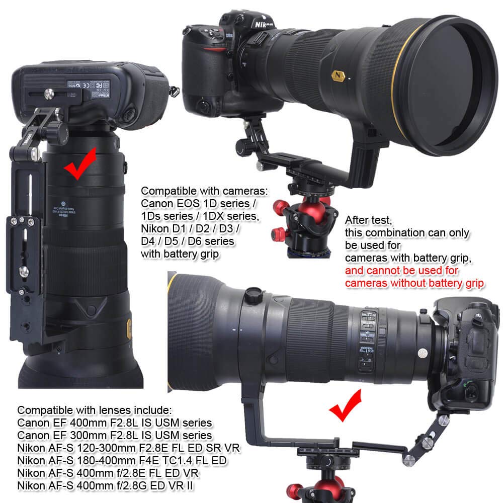 IShoot 80mm Schnellwechselplatte mit Metallgriff für große Kamera Kompatibel mit Nikon und D6 Canon EOS und 1DX und Passend für Stativ-Kugelkopfklemmen