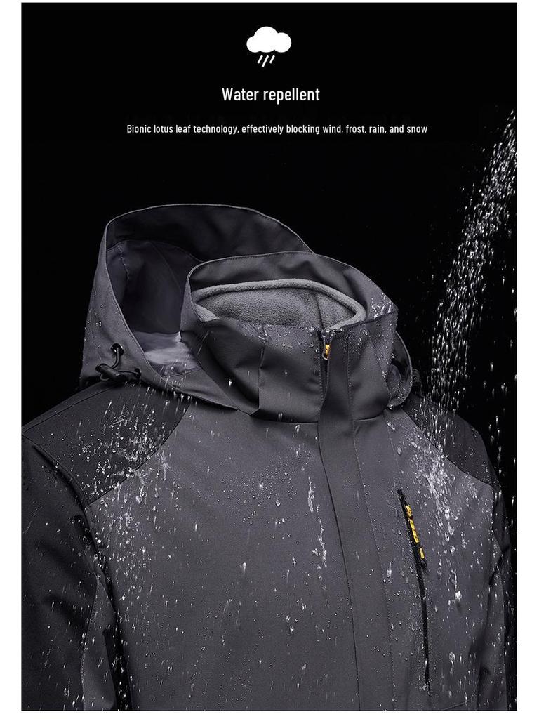 Detachable Unisex 3-in-1 Warm Workwear: Windproof, Wear-Resistant Two-Piece Outdoor Mountaineering Set