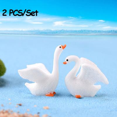 Crafts Fairy Garden Ornaments Micro Landscape Home Decor Miniature Animal Goose Model Swan Figurine