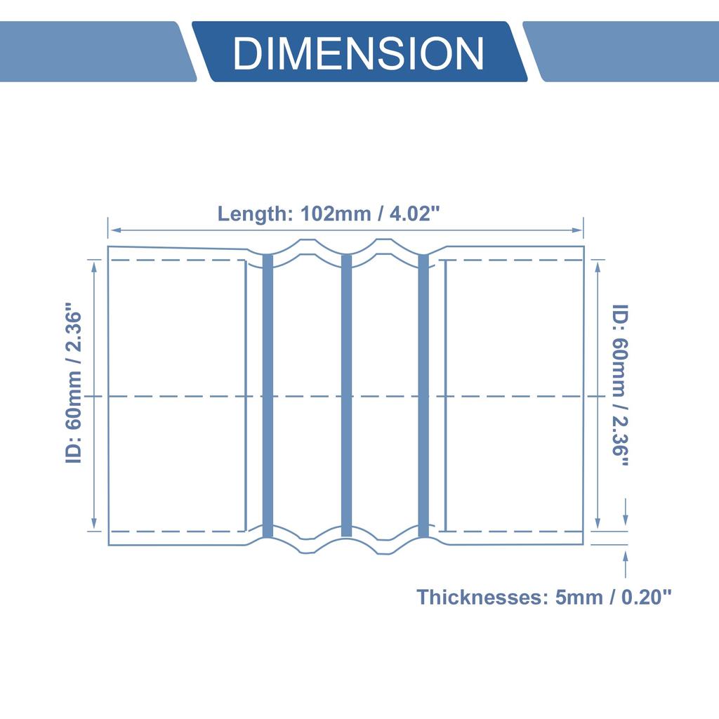 X AUTOHAUX 1pcs 60mm/2.36" 102mm/4.02" Length Black Red Car Silicone Hose Hump Hose Hose Universal