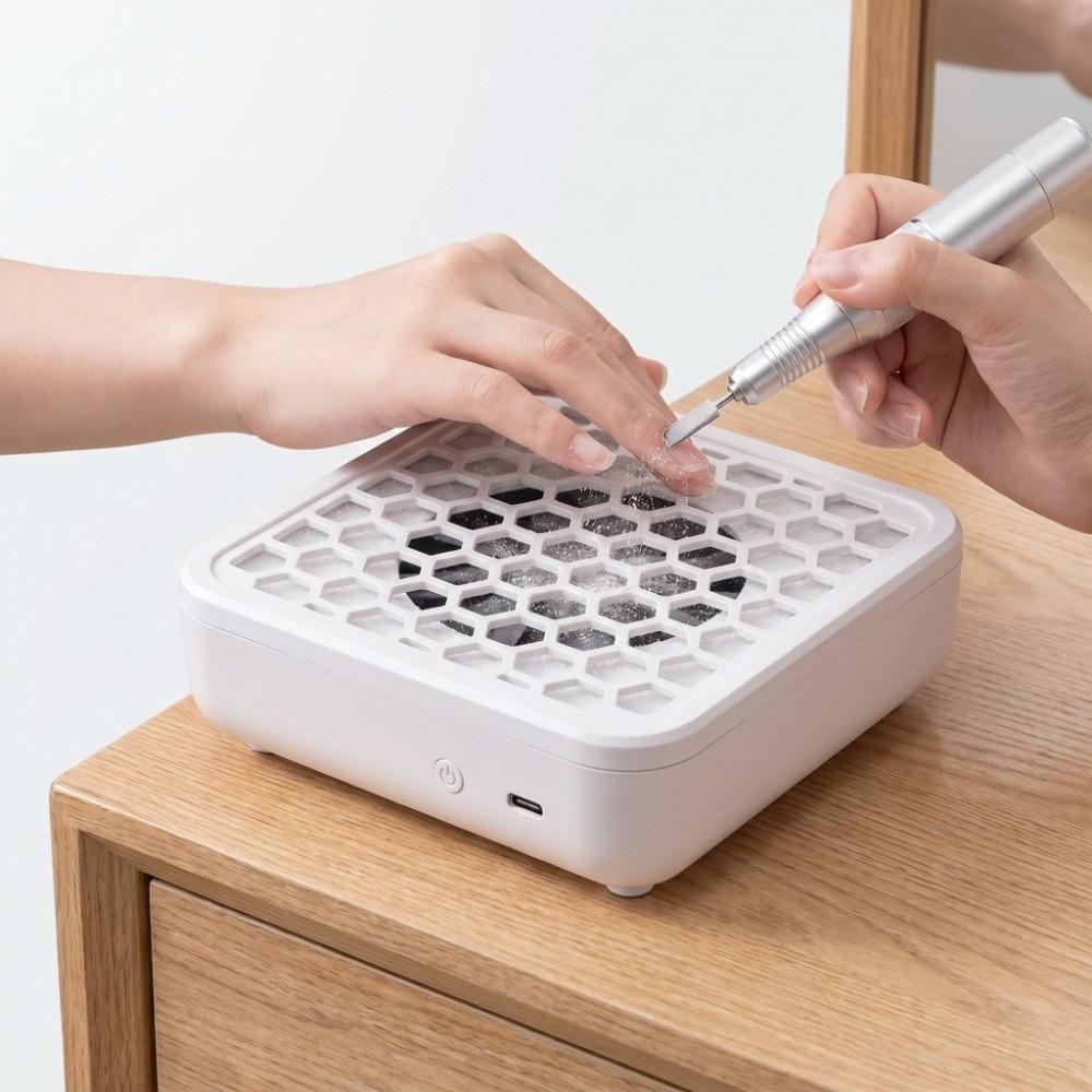Strong Suction Nail Dust Collector USB Honeycomb Nail Vacuum Cleaner  Nail Polish Remover