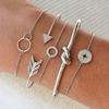 5 Piezas Punta de Flecha Cristal Bohemio Redondo Nuevo Vintage Pulsera para Damas Accesorios de Moda KTJ