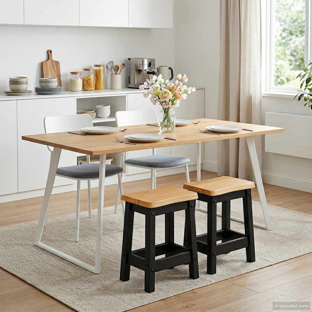 VidaXL Bar Stool EKAI 2 pcs Black 40 x 29 x 45.5 cm