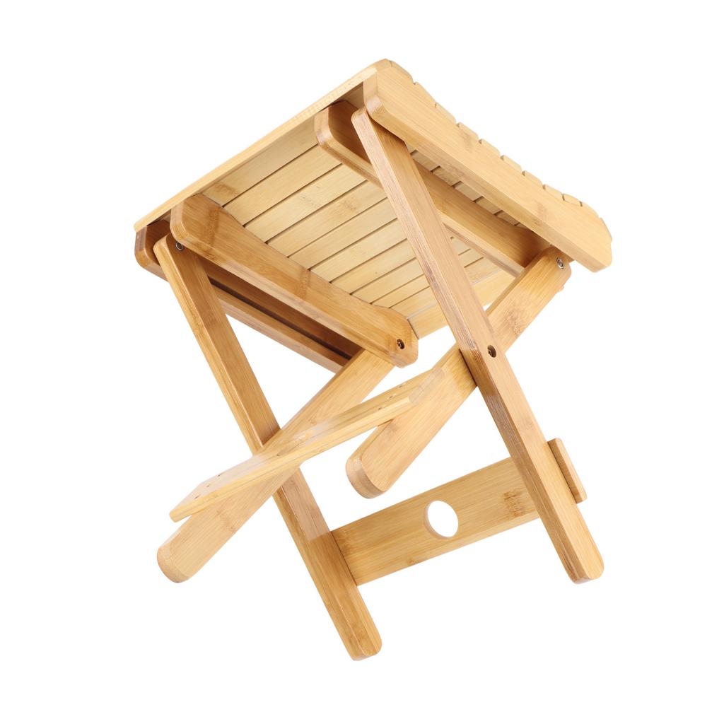 Folding Stool Bamboo Massage Shop Shaving Shower Footrest Home Portable Folding Seat