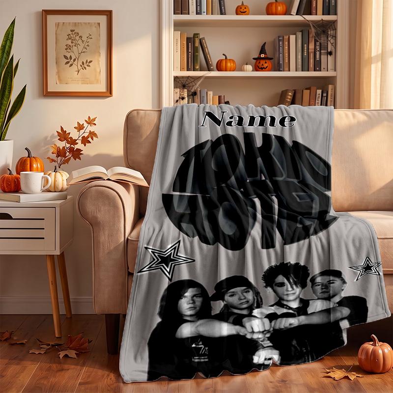 Tokio Hotel Custom Flannel Blankets Soft Warm Cozy Throws for Home Decor Holiday Gifts