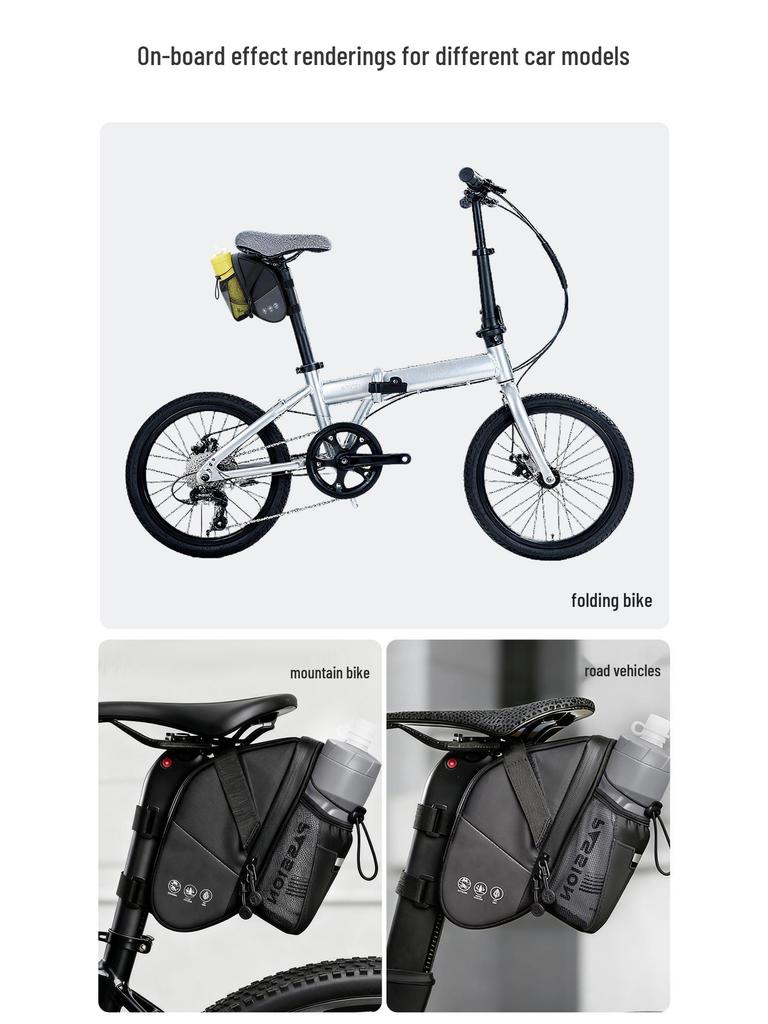 OFFBONDAGE Reflektif Bisiklet Su Şişesi Arka Koltuk Çantası