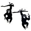 Middle Finger Monkey Silhouette Sign Weather-proof Heavy Duty Outdoor Garden Patio Yard Tree Hanging Hollow Metal Monkey Decoration Ornament