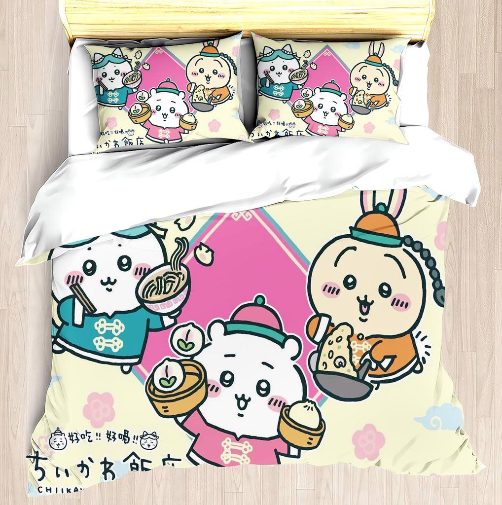 CHIIKAWA Sada povlaků na peřinu Miniso-Moderní potisk Domov Dětský pokoj Společná značka Periferie Matrace Lůžkoviny Sada 3 kusy