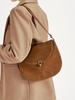 Matte Cowhide Genuine Leather Crossbody Saddle Bag for Ladies - Fashionable, Versatile, Single Shoulder Design for Autumn