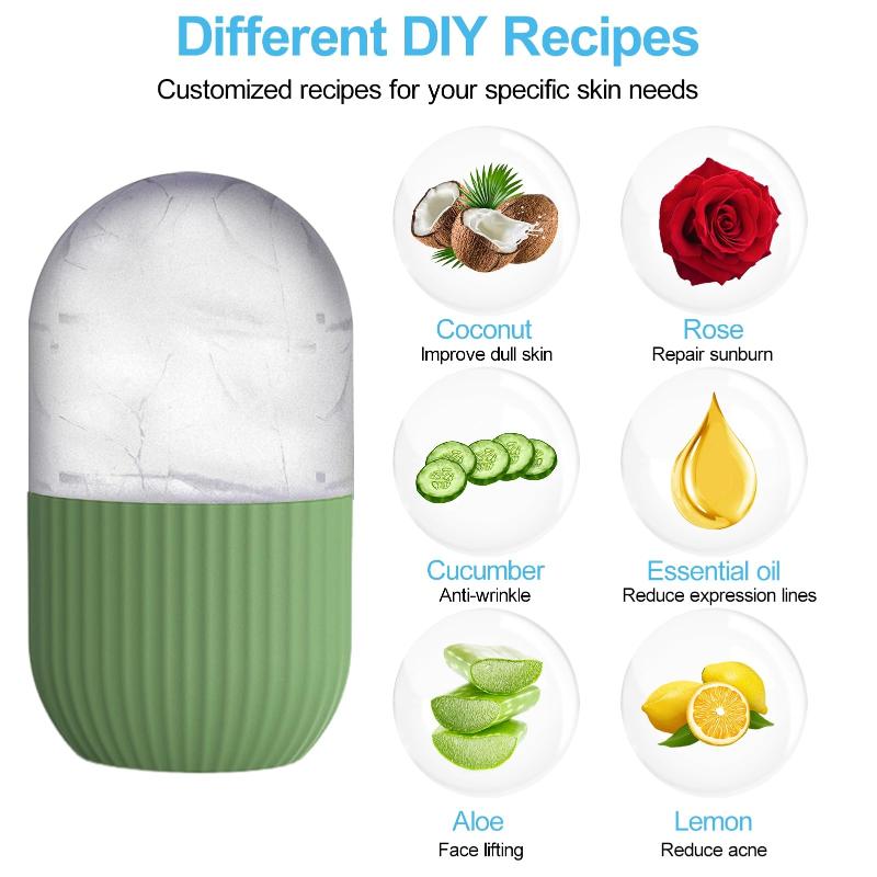 Silicone Face Ice Cube Mold Skin Care Tool for Facial Massage Anti Puffiness Home Spa Beauty Routine
