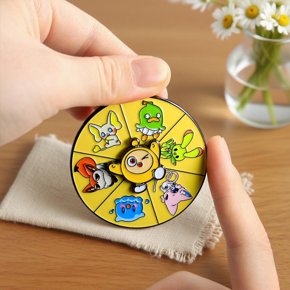 Egg Party Rotating Cartoon Animal Keychain: Classic Game Accessory and Children's Gift