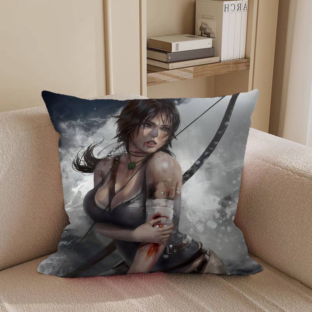 T-Tomb Raider Anime Games Pillow Cushion Cover Pillowcase Living Room Sofa Home Decor Customized