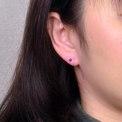 K18 Natural Lapis Lazuli Earrings [Sold As a Pair for Both Ears] Lapis Lazuli Earrings Yellow Gold Earrings K18 K18 K18YG K18yg 18k Gold Yokomountain