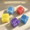 Super Soft Cheese Squeezed Cube Non Rebound Fidget Toy Novelty Cheese Squishy Toy  Office Desk Toy