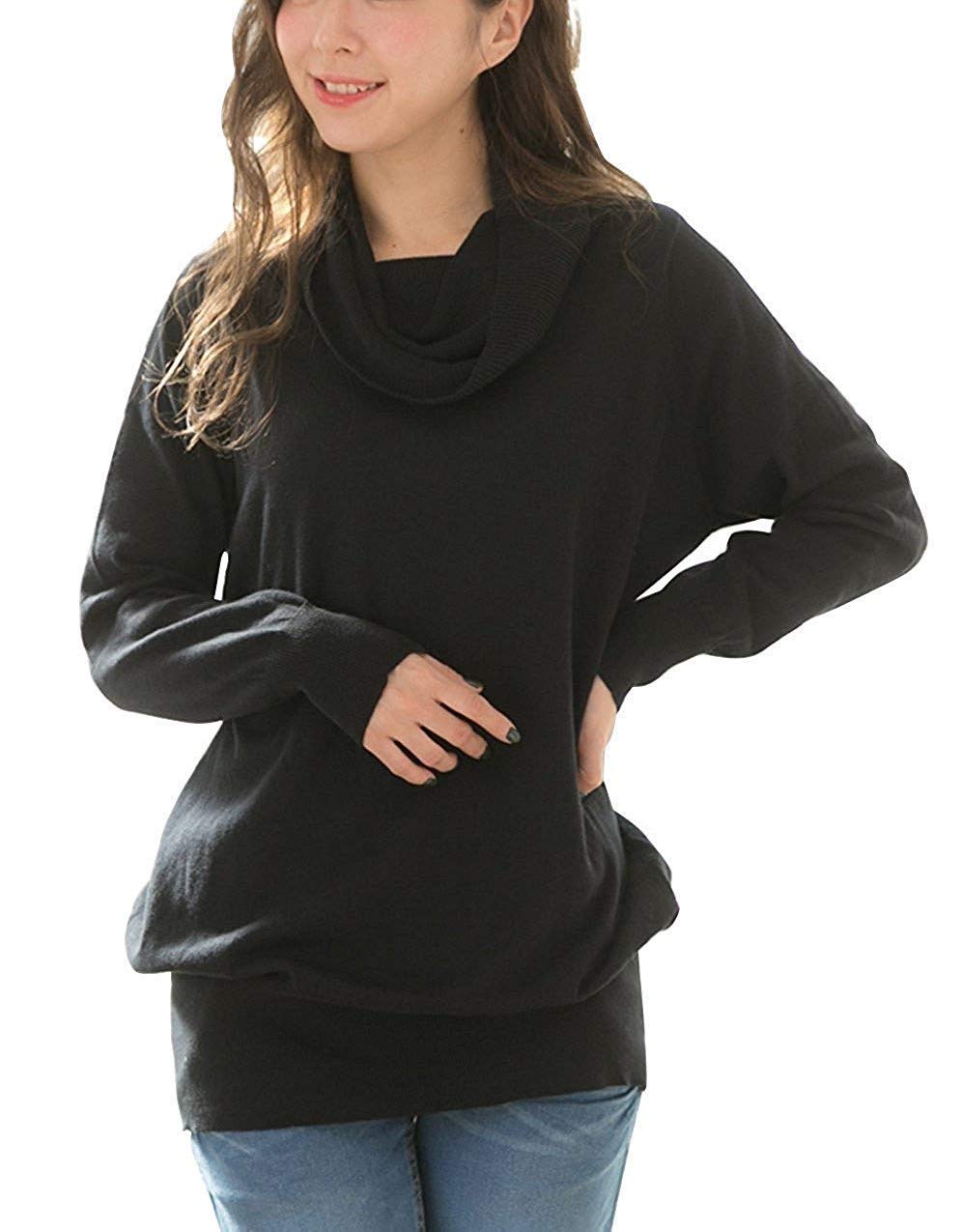 

4L 5L B Top Turtle Pullover Knit свитер из хлопка с длинным рукавом, большой размер, чехол для тела [Happy Honu] Женский 100% M-4L Свободный, тонкий, весенний,