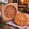 Three Dimensional Relief Mold Woodland Animal Cookie Mold, Wooden Biscuit Stamps, Scene 3D Red Pancake Texture Tool Bird Elk Dachshund Cutter