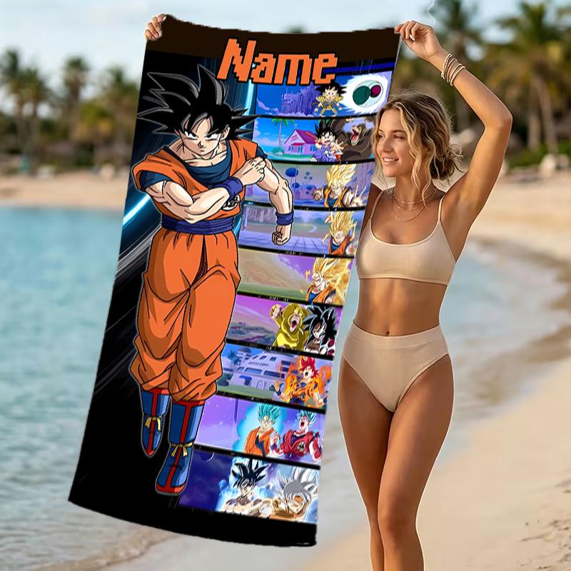 Customizable Personalized Beach Towels Dragon Ball Themed designs.Suitable for the Beach, Yoga, Sports;ideal As Beach Accessories