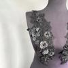 1 Pair Luxury Black Flower Lace Embroidery Patch DIY Handmade DIY Clothing Patch Crochet Knitting Collar Appliqué Evening Gown