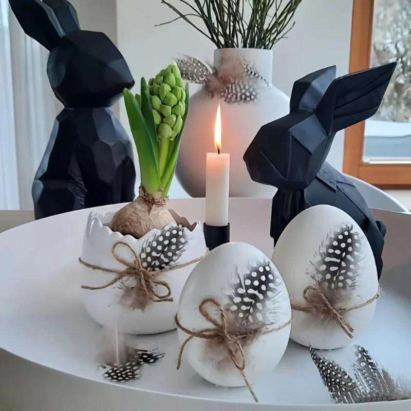 A Top-quality Egg Silicone Mold, Handmade Diy Resin Egg-shaped Candle Holder Storage Box Desktop Candle Holder Silicone Mold