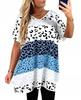 Elegant Women's Tunic White with Leopard Print With Side Slits XL XXL 3XL