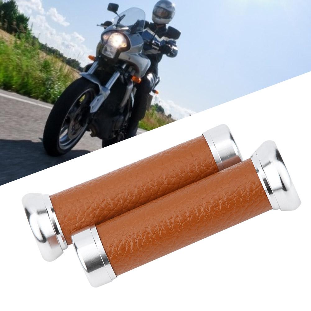 Universal Motorcycle Handle Grips Skid Resistance Protection Accessories Replacement (Brown)