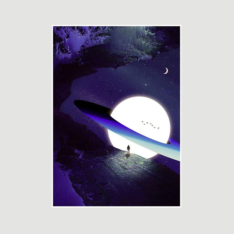 Living Room Decoration Art Painting White Paper Astronaut Space Poster Wall Art Prints Home Decor Bar Cafe Dorm Decorative Pictures Gifts