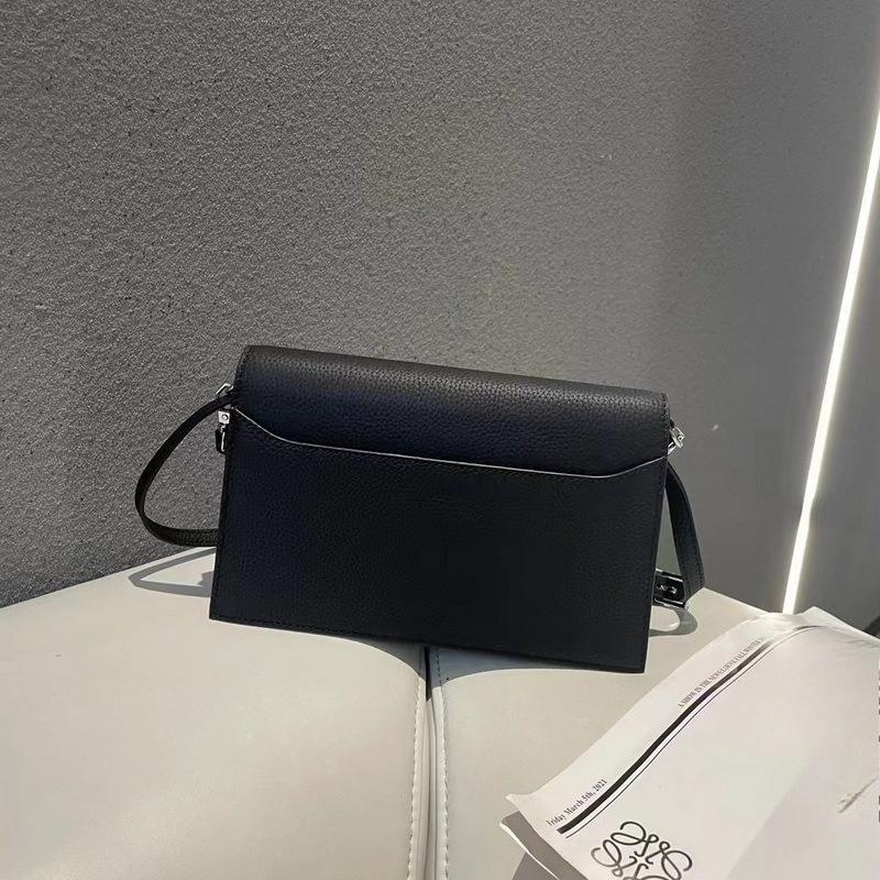 New lychee pattern leather half cover hand grab bag genuine leather women's bag single shoulder underarm bag oblique span bag wholesale