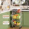 Multi-Layer Movable Storage Rack for Kitchen, Living Room, and Bathroom