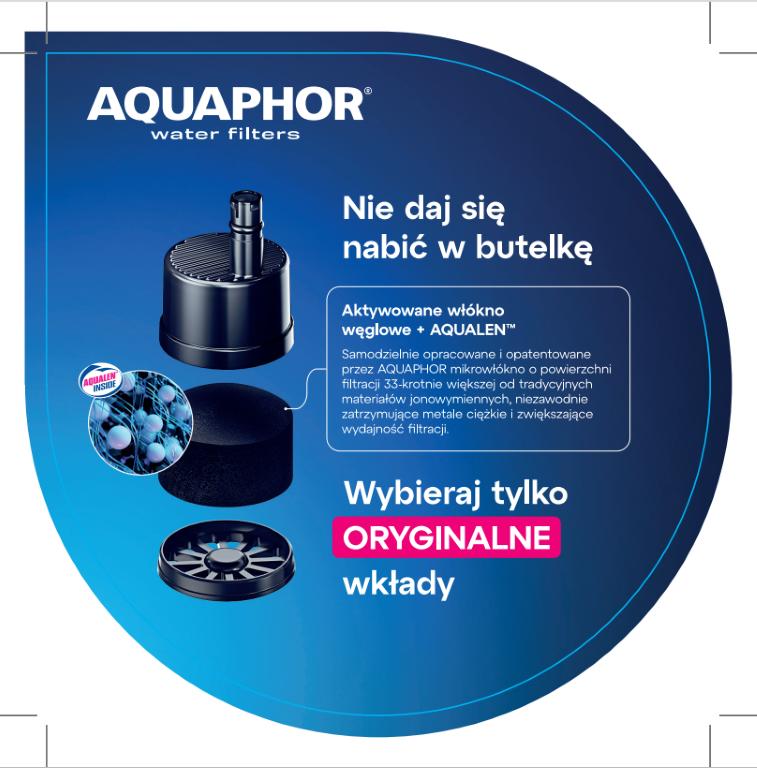Set of 2 filter inserts for the Aquaphor bottle
