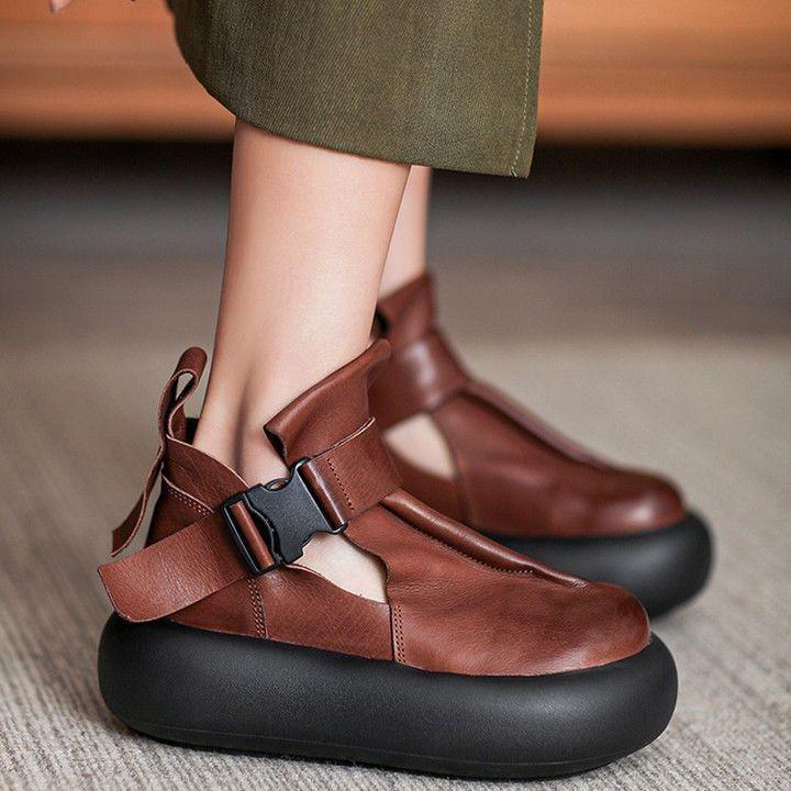 Retro Baotou Roman Shoes Women's 2025 New Light Muffin Juejuezi Women's Shoes Platform High Top Fashion Sandals