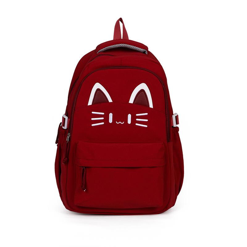 Schoolbag Japanese Cartoon Cat Schoolbag Female Junior High School Student Versatile Backpack Cute College Style Light Travel Backpack