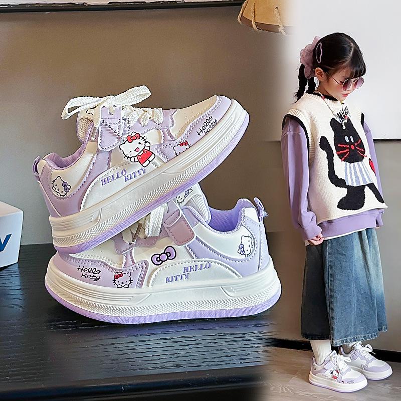 Stylische lässige Skate-Schuhe für Mädchen mit Katzenmotiv für Frühling 2026 - Perfekt für Grund- und Mittelschüler