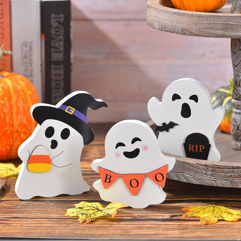 Halloween, Desktop Ghost Ornaments, Props Arrangement, Halloween Ornaments, New Styles, Cute Ghosts, Decorations, Wooden Ornaments