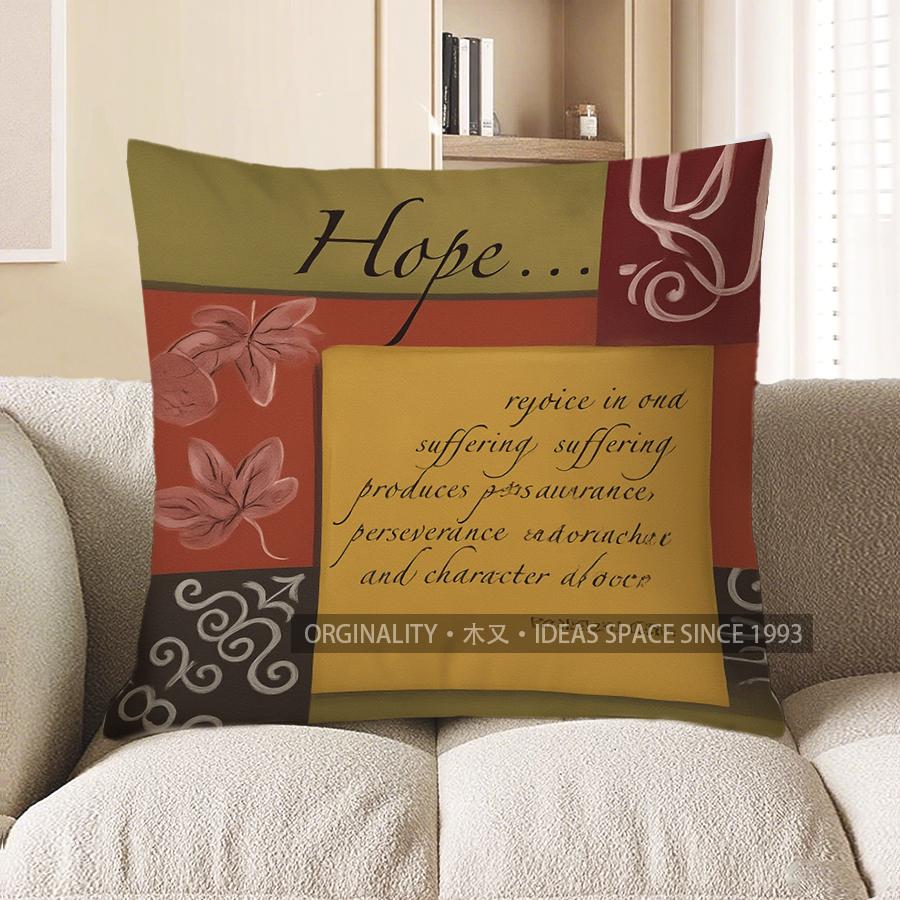 Home Decor Inspiring Faith Quote Throw Pillow Cover Pattern Cushion Cover Suitable For Sofa Bedroom Car Pillow Cover