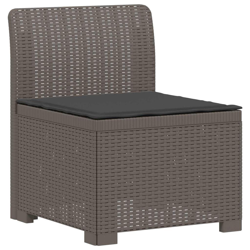 4 Seater Garden Sofa with Cushions Rattan Look PP Light Gray