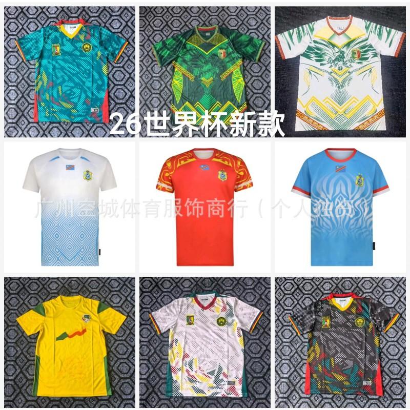 Mens Short Sleeve Soccer Jerseys Cameroon Congo Mali Senegal Benin National Team Fans Football Shirts