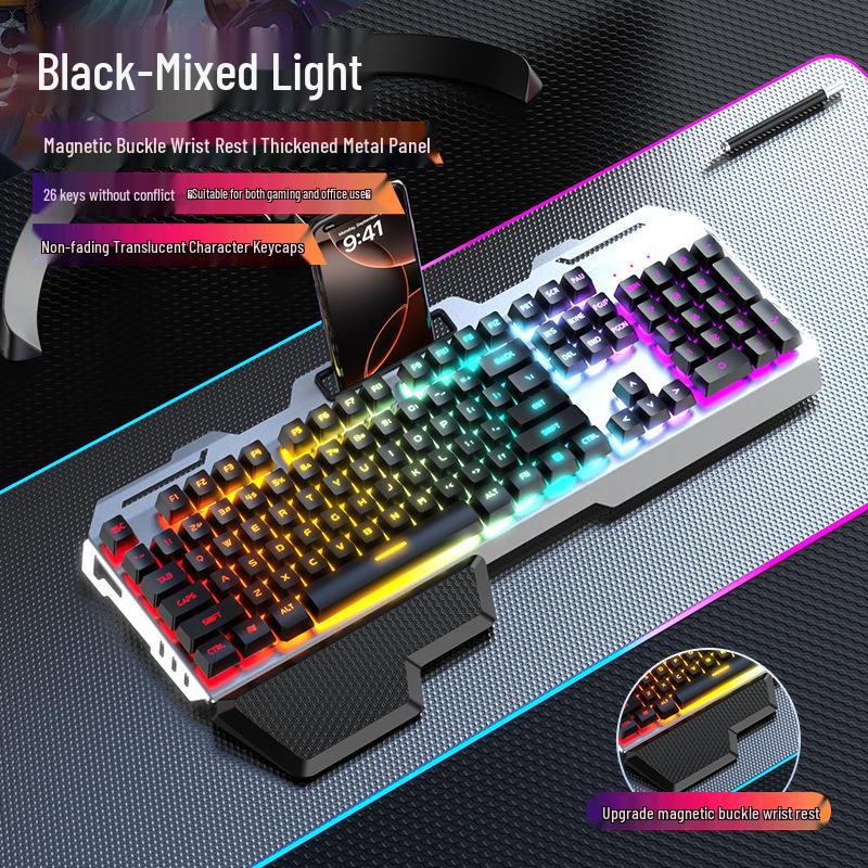 GX810 Wired Gaming Set: Mechanical Feel Keyboard, Mouse & Luminous Headset for Esports and Office.