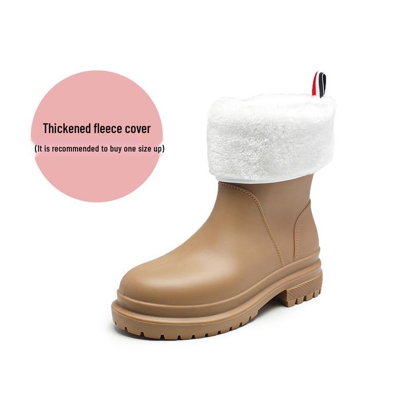 High-End Women's Mid-Calf Non-Slip Waterproof Rain Boots - Japanese Korean Style