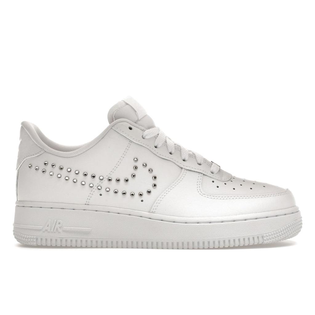 Nike Air Force 1 07 Piggdekorert Swoosh Damesneakers Hvit Metallisk-Sølv Platinatone FQ8887-100