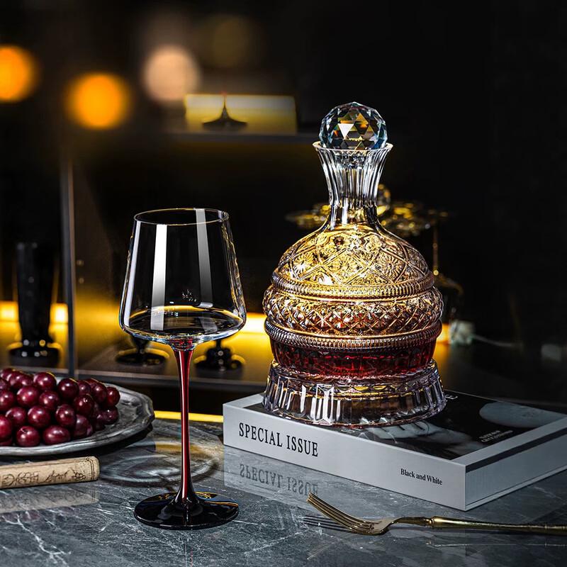 MDNG Burgundy Red Wine Glass Set with Rack