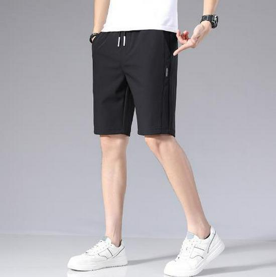 Xiaxiu Men's Ice Silk Straight-Leg Casual Trousers - Breathable, Loose-Fit, Nine-Point Length