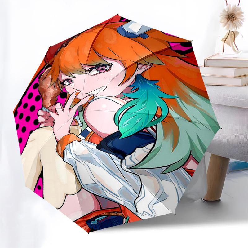 1pc Automagic Opening Umbrella with Pop Art Design featuring Gumi - Portable 3-Fold Design, 8-Rib Iron Frame Outdoor Umbrella for Fans, Travelers