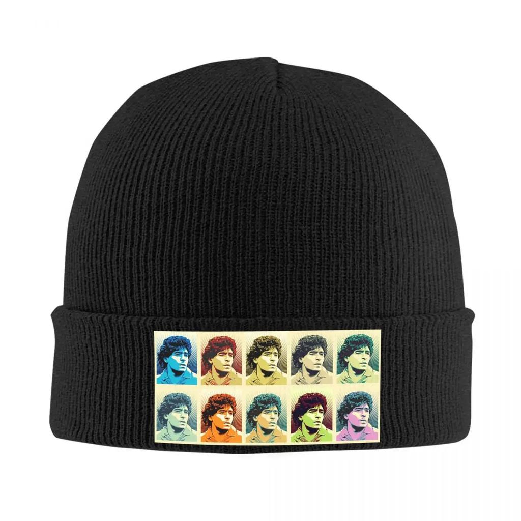 Diego Maradona D10 El Pibe Obey Warhol Style Warm Knitted Cap Winter Knit Bonnet Hat Skullies Beanies Hip Hop Caps for Unisex