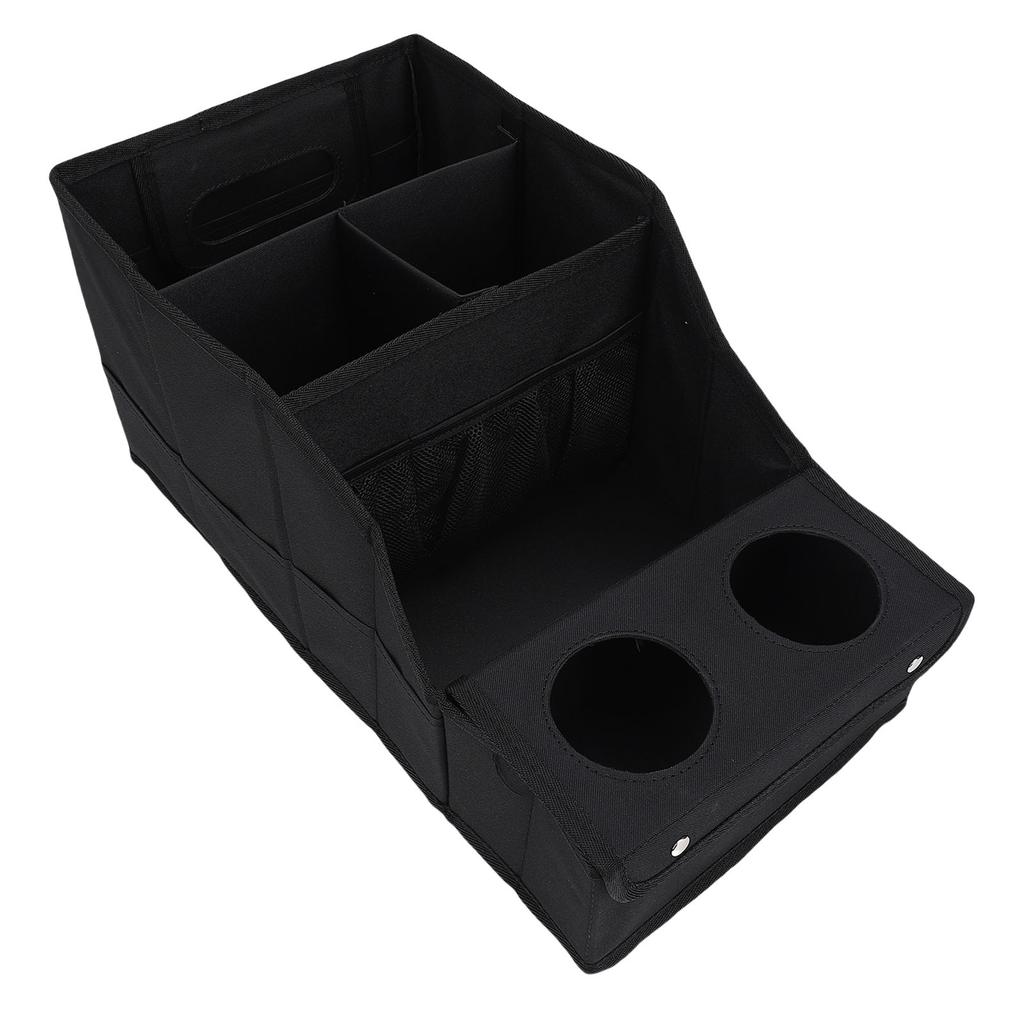 Car Seat Organizer with Compartments Cup Holders Multiple Pouches Foldable Water Proof Large Capacity Front Back Seat