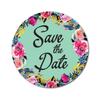 Darling Souvenir 45 Pcs Round White Floral & Vines Border Save The Date Wedding Stickers-1.6 Inches